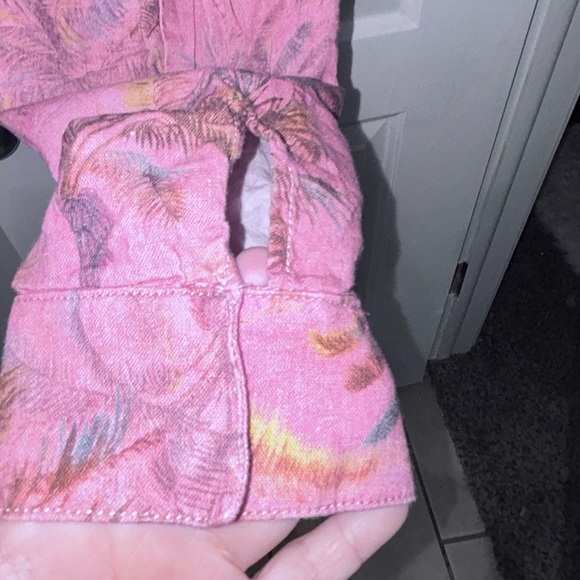 50%off w♥️ ZARA Linen Blend Tropical Palm Tree Printed Pants Relaxed size 2 - Picture 4 of 11